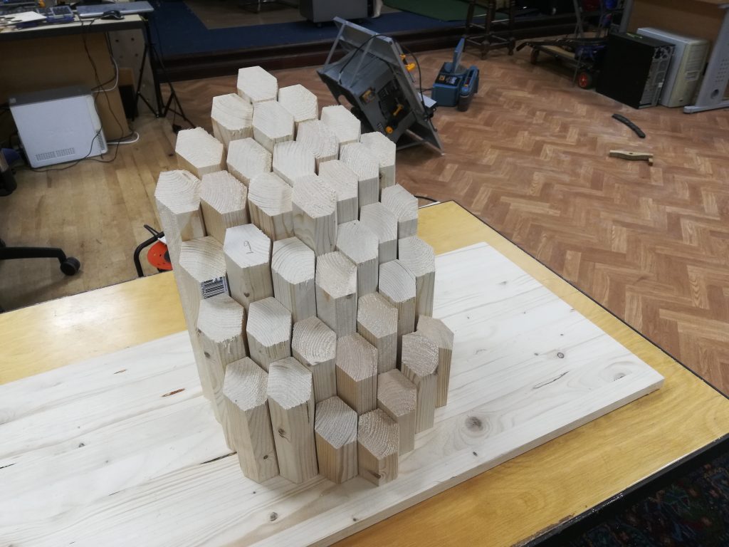 Completed hexagonal stack